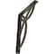 Ekena Millwork Versailles Wrought Iron Bracket, (Single center brace), Antiqued Pale Gold 1 1/2"W x 10"D x 12"H BKTM01X10X12SVEAPG - alternate 1